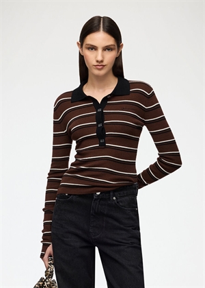 Mini ribbed merino polo Multicolour A1170004 Ganni 